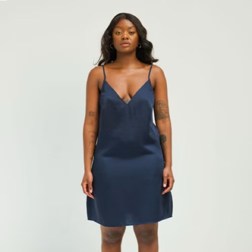 Ettitude Sateen Slip MEDIUM Dress Womens Sleep Slip OCEAN